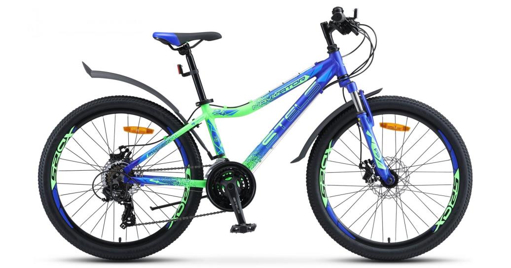 Изображение Велосипед Stels Navigator-450 MD 24" V030 (м) (синий, зеленый/24 "/13.0 ")-2020 года EP-00005983/X0000001323
