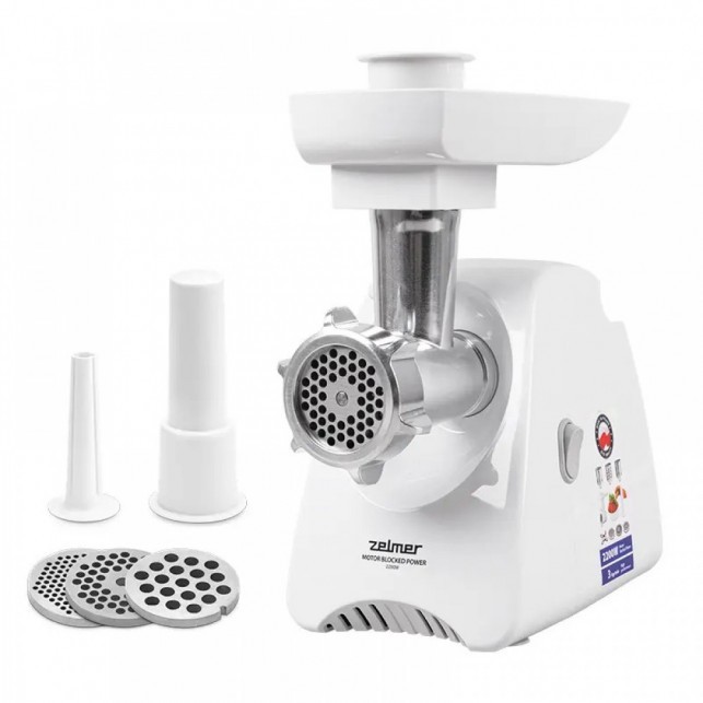 Изображение Мясорубка Zelmer ZMM5801P (2200 Вт /3 кг/мин/белый)