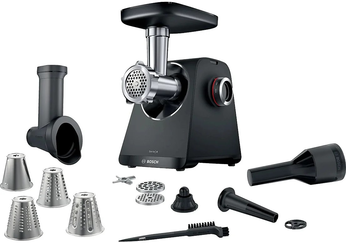Изображение Мясорубка Bosch MFWS440B (1900 Вт /2,5 кг/мин/черный)