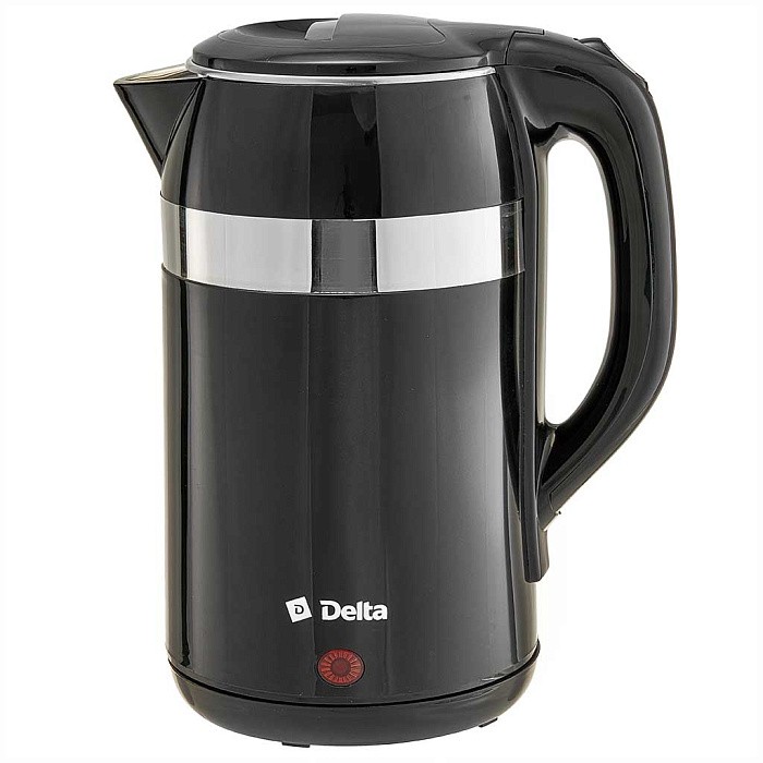 Изображение Электрический чайник DELTA DL-1116 (1500 Вт/2,3 л /пластик, нержавеющая сталь/черный)