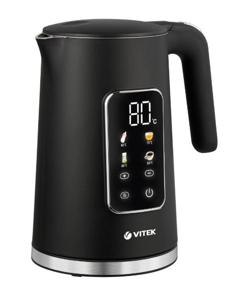 Изображение Электрический чайник VITEK VT-1162 (2200 Вт/1,7 л /пластик, нержавеющая сталь/черный)