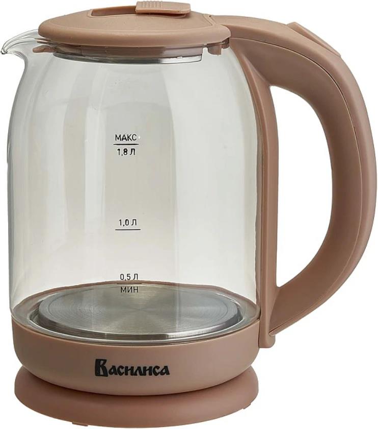 Изображение Электрический чайник Василиса ВА-1035  (1500 Вт/1,8 л /стекло/бежевый)