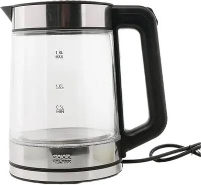 Изображение Электрический чайник Goodhelper KPG-1801 (1500 Вт/1,8 л /стекло/прозрачный, черный)