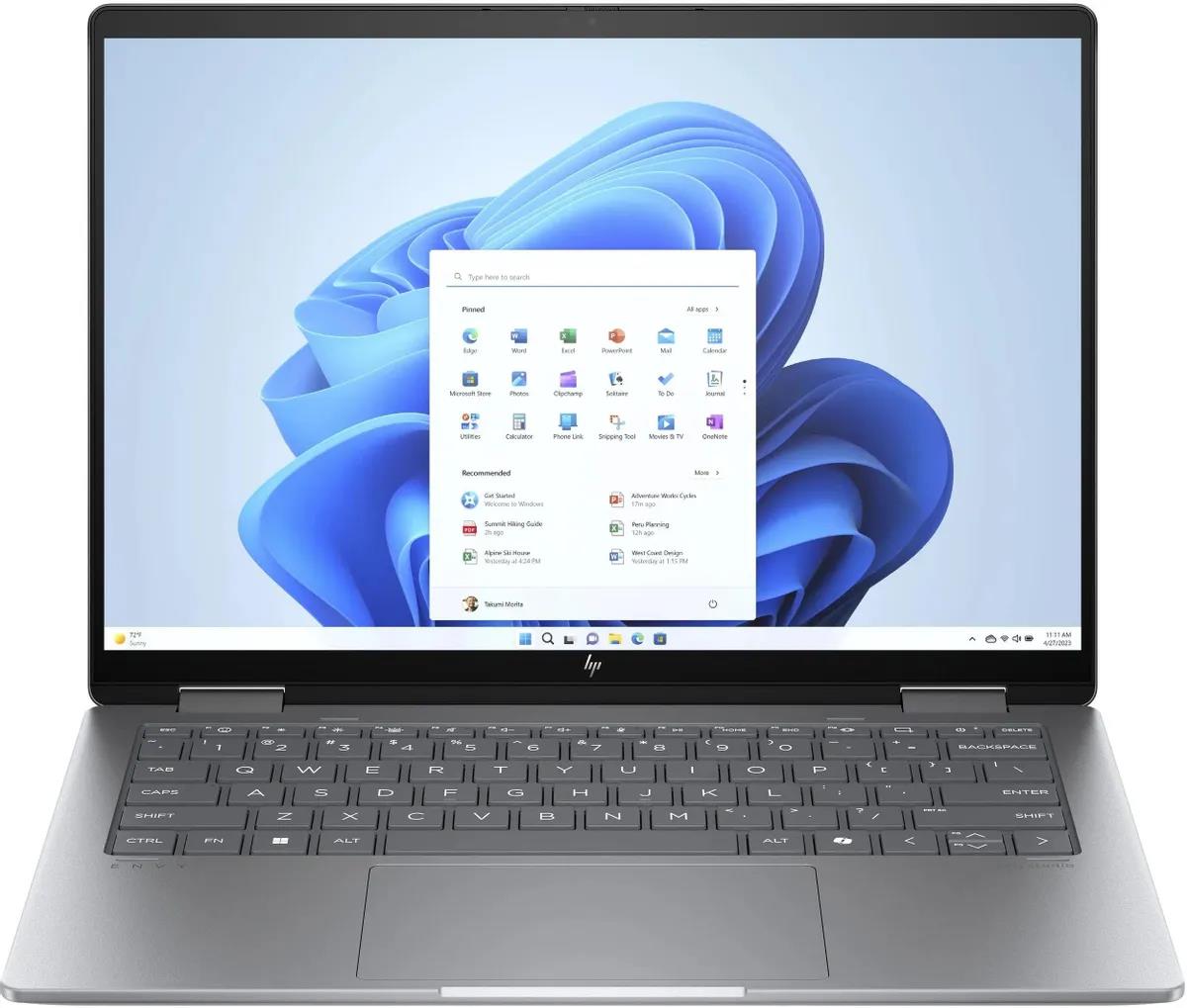 Изображение Ноутбук HP Envy x360 14-fc0006ci (Intel 155U 1700 МГц/ SSD 512 ГБ  /RAM 16 ГБ/ 14" 2880x1800/VGA встроенная/ Windows 11 Home) (A1AB0EA)